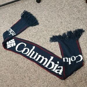 Columbia Navy Blue Scarf with Fringe